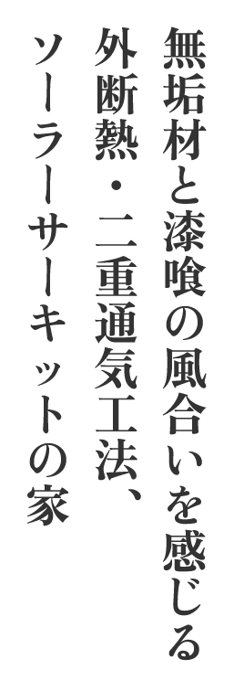 無垢材と漆喰の風合いを感じる外断熱・二重通気工法、ソーラーサーキットの家