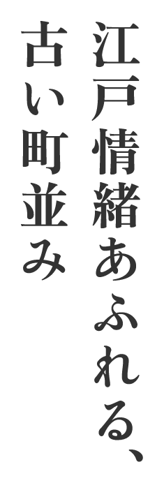 江戸情緒あふれる、古い町並み